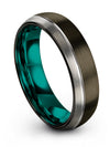 Matte Gunmetal Grey Men&#39;s Promise Ring Tunsen Rings Guys Marriage Ring Set - Charming Jewelers