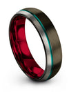 Wedding Rings Ring for His and Him Tungsten Ring for Men&#39;s Matte 6mm Teal Line - Charming Jewelers