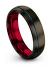 Gunmetal Wedding Anniversary 6mm Tungsten Bands Promise Band for Couples Set - Charming Jewelers