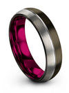 Wedding Bands Sets in Gunmetal Tungsten Carbide Bands Brushed Gunmetal Jewelry - Charming Jewelers