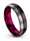 Male Wedding Rings Purple Line Tungsten Promise Ring Gunmetal Bands Jewelry - Charming Jewelers