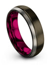 Carbide Wedding Bands Womans Guy Gunmetal Tungsten Wedding Ring 6mm Gunmetal - Charming Jewelers
