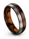 Gunmetal Wedding Ring Set for Husband 6mm Guys Tungsten Rings Gunmetal Band - Charming Jewelers
