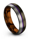 6mm Wedding Ring for Female 6mm Purple Line Tungsten Bands Jewelry for Lady - Charming Jewelers