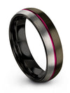 Woman Gunmetal Wedding Bands 6mm Tungsten Gunmetal Ring 6mm Womans Simple Bands - Charming Jewelers