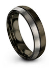 6mm Gunmetal Line Bands Polished Tungsten Bands for Female Cute Ring Sets - Charming Jewelers