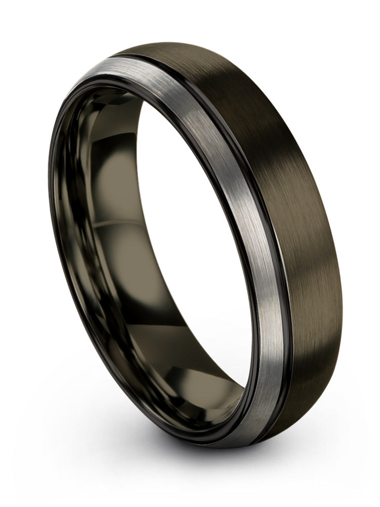 Matching Gunmetal Wedding Ring Tungsten Rings for Men's