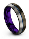 Brushed Gunmetal Wedding Rings for Men Tungsten Carbide Band Gunmetal Matching - Charming Jewelers