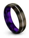 Mens 6mm Gunmetal Promise Ring Tungsten Carbide Mid Band for Lady Gunmetal - Charming Jewelers