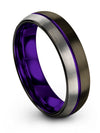 Tungsten Carbide Promise Rings Gunmetal Tungsten 6mm Gunmetal Purple Dome Rings - Charming Jewelers