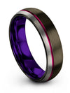 Tungsten Carbide Promise Rings Gunmetal Tungsten 6mm Gunmetal Dome Rings Simple - Charming Jewelers