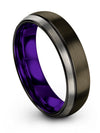 Tungsten Carbide Promise Rings Gunmetal Tungsten 6mm Gunmetal Black Dome Rings - Charming Jewelers