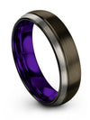 Metal Wedding Bands for Guys Tungsten Band Couple Matching Gunmetal Bands Gift - Charming Jewelers
