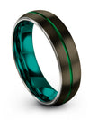 Matte Gunmetal Green Guy Wedding Ring Gunmetal Tungsten Carbide Bands Simple - Charming Jewelers