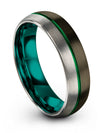 Tungsten Gunmetal Green Promise Ring Mens Plain Tungsten Ring Gunmetal Promise - Charming Jewelers