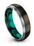6mm Blue Line Wedding Tungsten Ring His and Wife Brushed