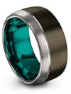 Guys Wedding Bands Set Exclusive Wedding Ring Gunmetal Grey Ring Guys Gift - Charming Jewelers