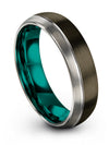 Solid Wedding Bands for Guys 6mm Tungsten Gunmetal Rings Engagement Woman&#39;s - Charming Jewelers