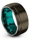 Weddings Rings Gunmetal Tungsten Engraved Ring for Mens