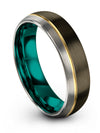 Lady Brushed Gunmetal Wedding Ring Tungsten Gunmetal Men&#39;s Bands Ladies Ring - Charming Jewelers