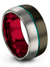 Gunmetal Wedding Bands Set for Him Engraved Band Tungsten Handmade Female Rings - Charming Jewelers