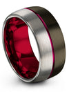Male and Woman&#39;s Wedding Band Tungsten Gunmetal Woman Rings 10mm Gunmetal Ring - Charming Jewelers