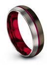 6mm Gunmetal Line Wedding Rings Tungsten Wedding Bands Ring Men Promise Rings - Charming Jewelers