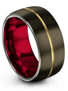 Wedding Engagement Men Bands Luxury Tungsten Ring 18K Yellow Gold Line Bands - Charming Jewelers