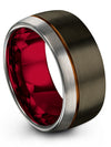 Personalized Wedding Band for Mens Tungsten Gunmetal Men 10mm Gunmetal Ring Set - Charming Jewelers