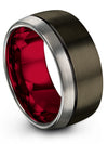Matching Wedding Band Sets for Him and Her Mens Tungsten Gunmetal Band Lady - Charming Jewelers
