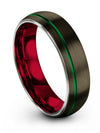 Metal Promise Ring for Guys Tungsten Carbide Gunmetal Green Rings Gunmetal - Charming Jewelers