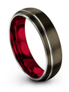 Guy Gunmetal and Grey Tungsten Wedding Bands Dainty Tungsten Bands Promise Ring - Charming Jewelers