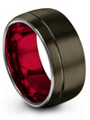 Man Tungsten Carbide Wedding Ring Gunmetal Female Engagement Ring Tungsten - Charming Jewelers