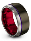 Pure Gunmetal Wedding Ring for His and Fiance Gunmetal Man