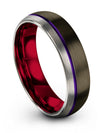 Wedding Bands Woman&#39;s Gunmetal Tungsten Carbide 6mm His and Fiance Rings - Charming Jewelers