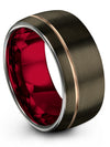 10mm Gunmetal Promise Rings Man Brushed Gunmetal Tungsten Ring Plain Gunmetal - Charming Jewelers
