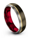 Ladies and Guy Wedding Band Sets Gunmetal Tungsten Carbide Band Plain Ring Band - Charming Jewelers