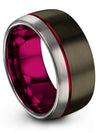 Wedding Sets for Man Tungsten Ring for Woman&#39;s Engraved Customized Set Gunmetal - Charming Jewelers