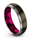 Gunmetal Plated Band Set Awesome Tungsten Bands 6mm 13 Year Rings for Lady - Charming Jewelers