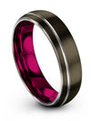 Guy Gunmetal Tungsten Anniversary Band 6mm Grey Line Tungsten Ring for Female - Charming Jewelers