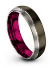 Womans Gunmetal Wedding Ring Tungsten Lady Wedding Rings Gunmetal Tungsten - Charming Jewelers