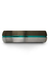 Wedding Rings Sets for Her and Him Gunmetal and Teal Tungsten Band for Guys - Charming Jewelers