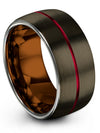 Simple Gunmetal Wedding Ring Tungsten Gunmetal and Black Ring for Mens Men - Charming Jewelers
