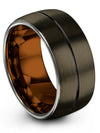 Gunmetal Guys Promise Band Set Tungsten Bands for Guys Engraved Small Gunmetal - Charming Jewelers