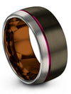 Modern Promise Rings for Guy Tungsten Carbide Engraved Band His and Boyfriend - Charming Jewelers