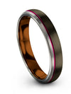 Lady 4mm Wedding Ring Tungsten Carbide Gunmetal and Gunmetal Ring Men Band - Charming Jewelers