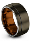 Gunmetal and Black Wedding Ring Men&#39;s Wedding Rings Tungsten Gunmetal 10mm 75 - Charming Jewelers