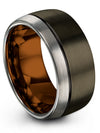 Perfect Wedding Ring Tungsten Gunmetal and Black Band Simple Man Gunmetal Band - Charming Jewelers