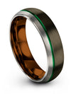Matching Promise Ring for Couples Gunmetal Tungsten Gunmetal and Green Rings - Charming Jewelers