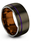 Woman&#39;s Bling Ring Tungsten Carbide Engraved Ring Gunmetal Purple Dome Rings - Charming Jewelers
